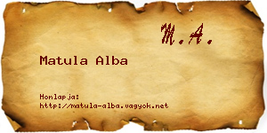 Matula Alba névjegykártya